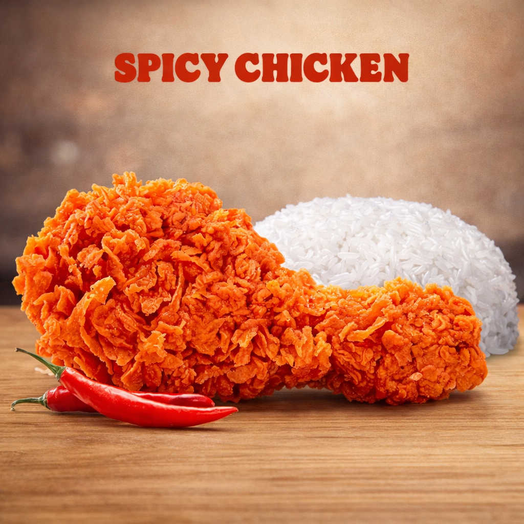 1pc Ayam Spicy + Nasi
