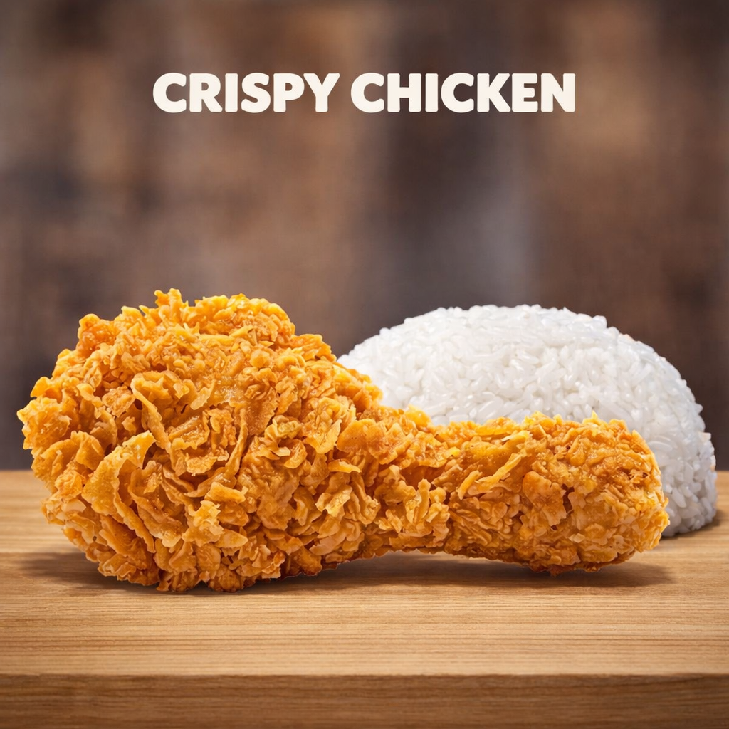1pcs Ayam Crispy + Nasi