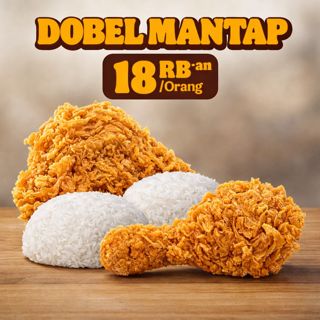 2 Ayam Crispy + 2 Rice