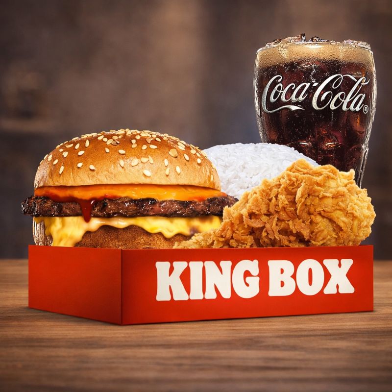 King Box Mozzarella Cheeseburger